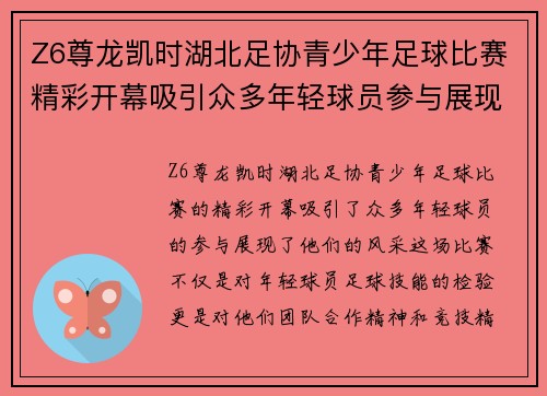 Z6尊龙凯时湖北足协青少年足球比赛精彩开幕吸引众多年轻球员参与展现风采